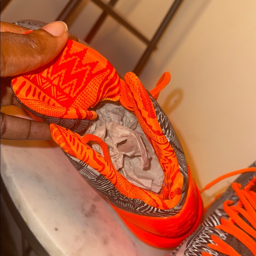 Nike Orange and Gray Athletic Shoes with High-Top Design - Picture 6 of 6